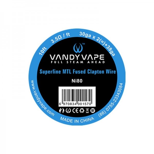 Vandy Vape Superfine MTL Fused Clapton Wire 3.50 Ω (10 Feet)